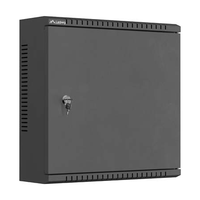 Lanberg TPR 10" Installation Enclosure with Mesh Plate 400 x 400 x 140 Black (Assembled) (тъмнейл - 2)