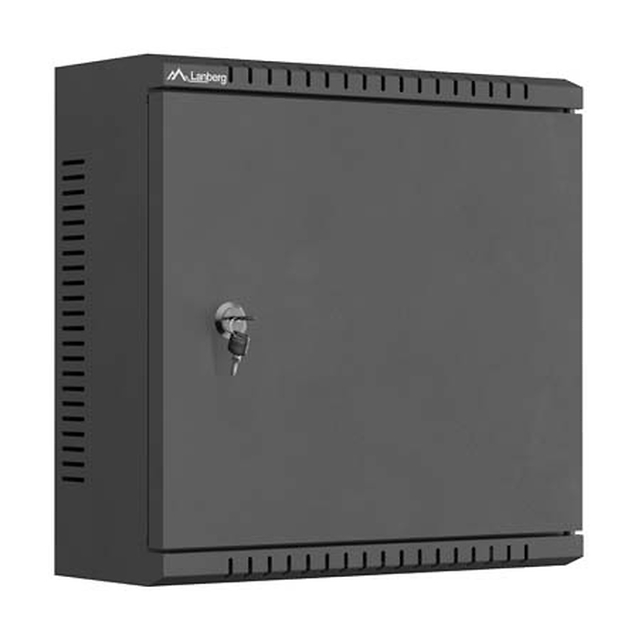 Lanberg TPR 10" Installation Enclosure with Mesh Plate 340 x 340 x 140 Black (Assembled) (тъмнейл - 2)