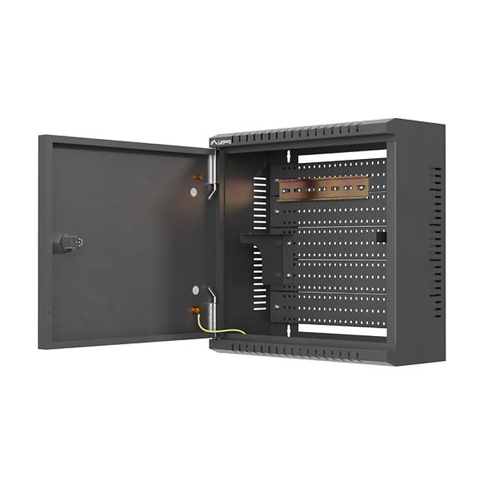 Lanberg TPR 10" Installation Enclosure with Mesh Plate 340 x 340 x 140 Black (Assembled) (тъмнейл - 4)