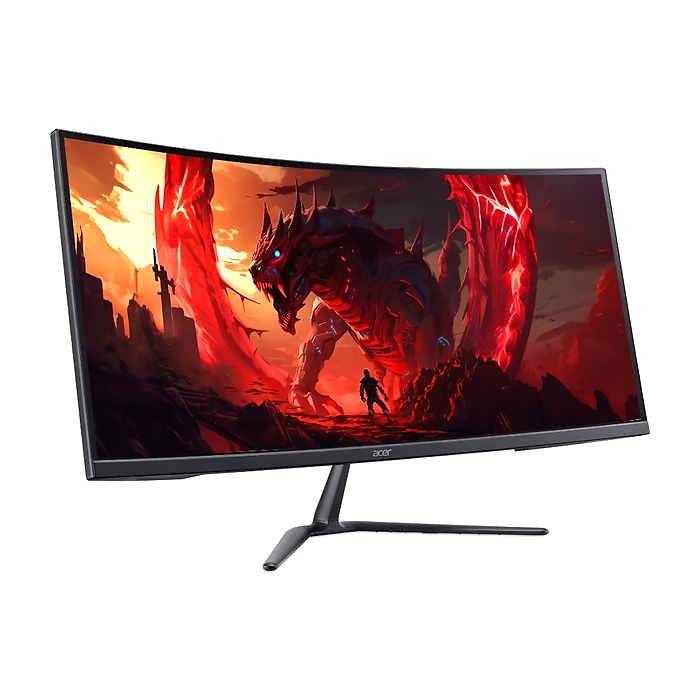 Acer Nitro ED340CURW0bmiipx, 34'' VA, WQHD (3440x1440), Curved 1500R, ZeroFrame, FreeSync Premium, 240Hz, 1ms, 100M:1, 250 nits, HDR10, 99% sRGB, 2x HDMI 2.1, 1x DP 1.4, Audio Out, 2x2W Speakers, Tilt, VESA, Black (тъмнейл - 2)
