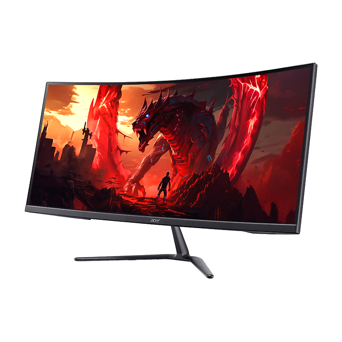 Acer Nitro ED340CURW0bmiipx, 34'' VA, WQHD (3440x1440), Curved 1500R, ZeroFrame, FreeSync Premium, 240Hz, 1ms, 100M:1, 250 nits, HDR10, 99% sRGB, 2x HDMI 2.1, 1x DP 1.4, Audio Out, 2x2W Speakers, Tilt, VESA, Black (тъмнейл - 3)