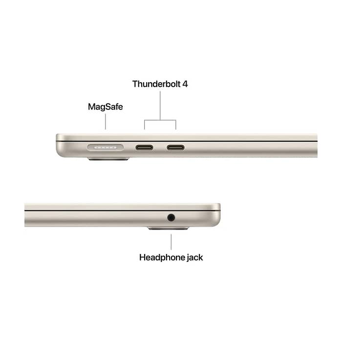 Apple MacBook Air 13.6: Apple M5 chip with 10-core CPU and 10-core GPU, 16GB, 1TB SSD - Starlight (тъмнейл - 4)