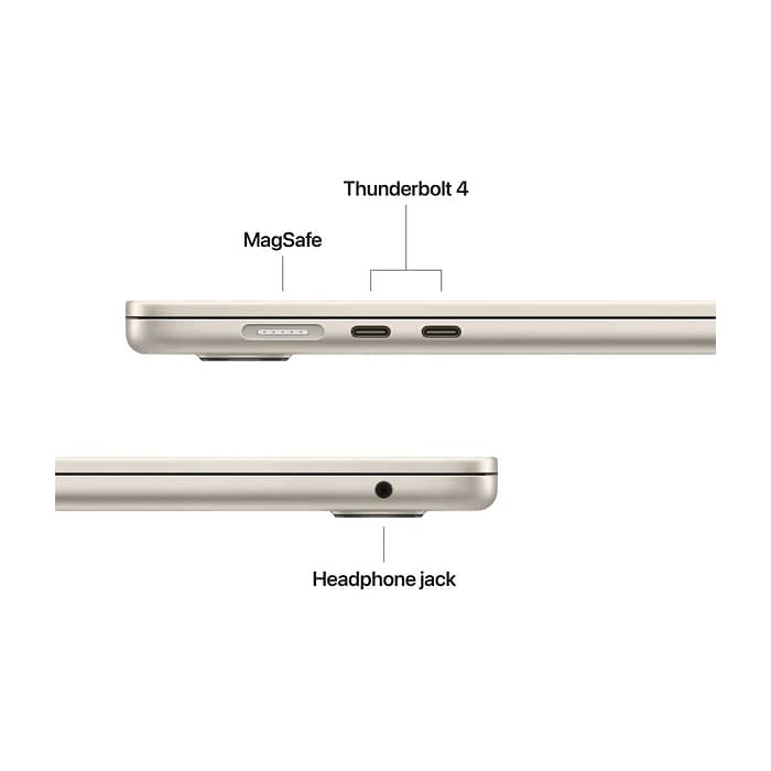 Apple MacBook Air 15.3: Apple M5 chip with 10-core CPU and 10-core GPU, 16GB, 1TB SSD - Starlight (тъмнейл - 4)