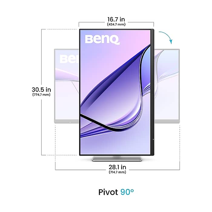 BenQ MA320UG 32" 4K 120Hz Nano Gloss Monitor for Mac Creators, Show Mac Colors in Fluid Motion, best color-matching for all MacBook gen, 99% sRGB, 98% P3, Built-in Speakers, 2x HDMI (v2.1), Thunderbolt 4 PD96W, Eye Care, ICCsync, 6.71 kg. SILVER-GREY (тъмнейл - 4)