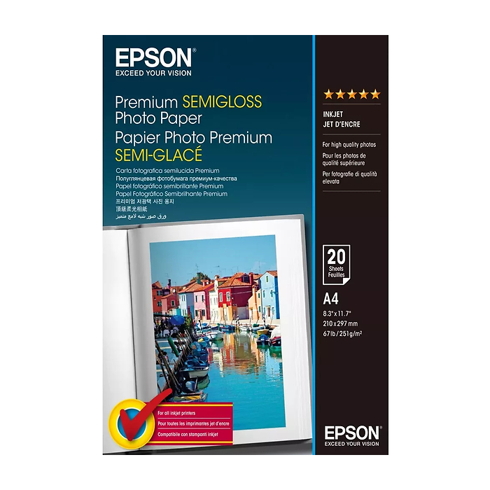 Epson Premium Semigloss Photo Paper, DIN A4, 251g/m2, 20 Blatt