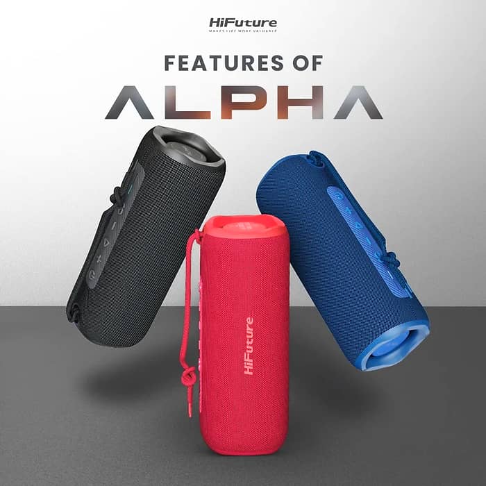 HiFuture Alpha Red, Bluetooth 5.3, IPX7 Waterproof, 20W Output, Pair to Play (TWS Mode), Up to 12 Hours Playtime, Built in 2-in-1 Amplifier (тъмнейл - 2)