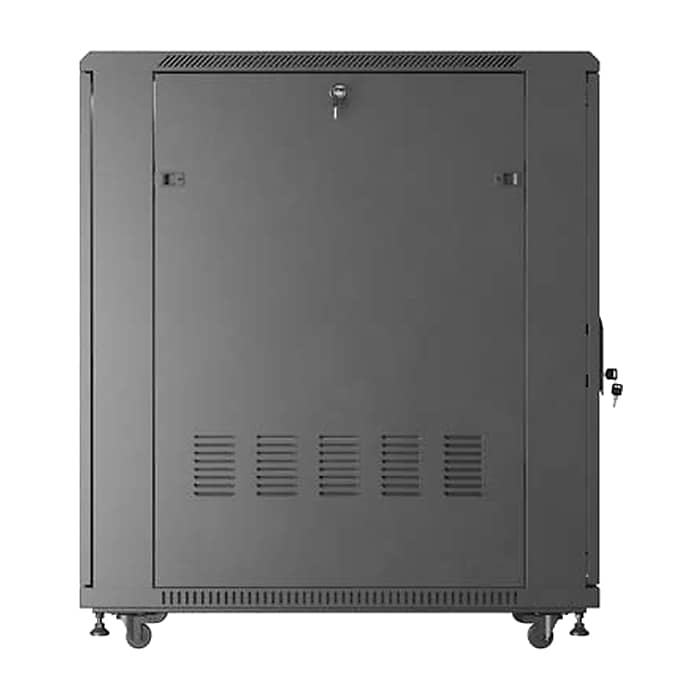 Lanberg Rack Cabinet 19" Free-Standing 22U/600X1000 (FlAT Pack) With Glass Door Black (тъмнейл - 4)