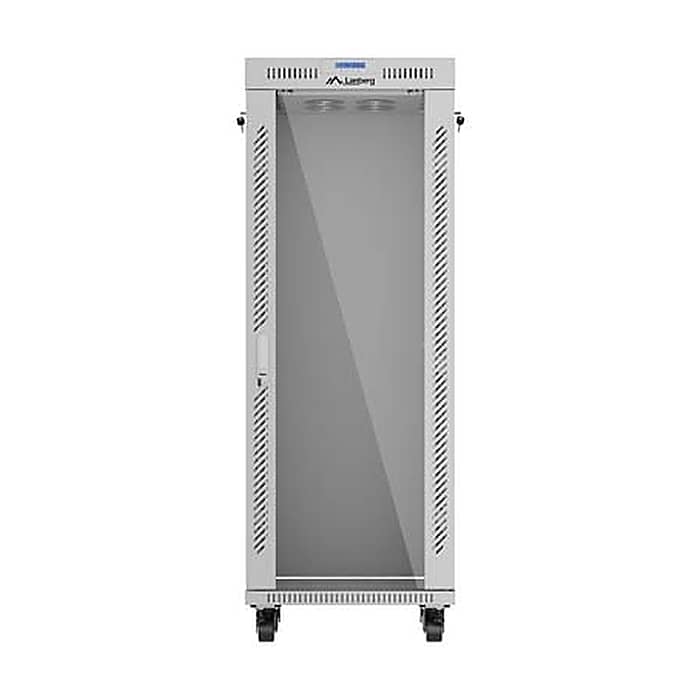 Lanberg Rack Cabinet 19" Free-Standing 32U/600X600 (FlAT Pack) With Glass Door LCD Grey V2