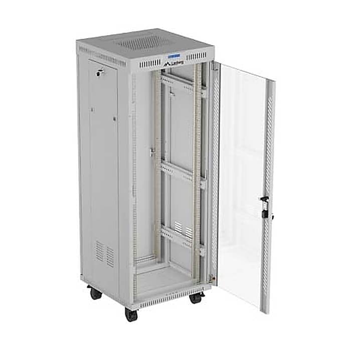 Lanberg Rack Cabinet 19" Free-Standing 32U/600X600 (FlAT Pack) With Glass Door LCD Grey V2 (тъмнейл - 4)