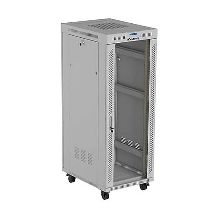 Lanberg Rack Cabinet 19" Free-Standing 32U/600X800 (FlAT Pack) With Glass Door LCD Grey V2 (тъмнейл - 2)