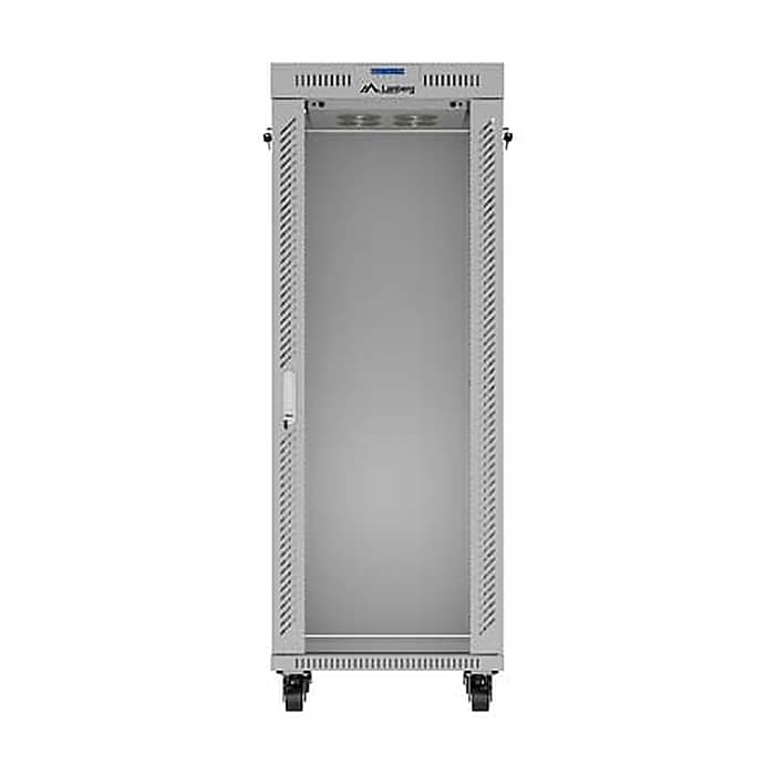 Lanberg Rack Cabinet 19" Free-Standing 32U/600X800 (FlAT Pack) With Glass Door LCD Grey V2