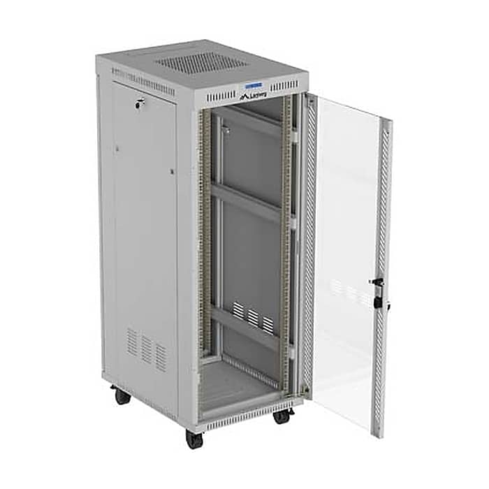 Lanberg Rack Cabinet 19" Free-Standing 32U/600X800 (FlAT Pack) With Glass Door LCD Grey V2 (тъмнейл - 4)