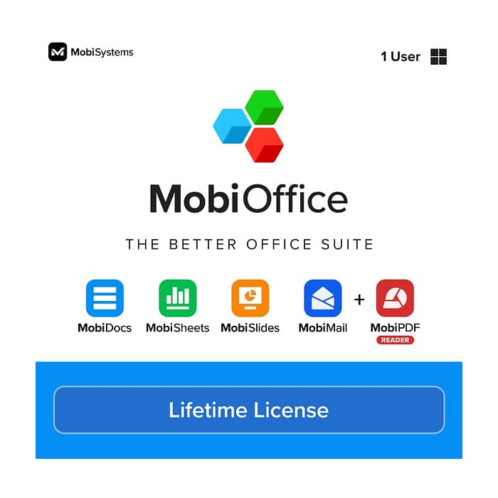 MobiOffice Lifetime + MobiDrive 5 GB, 1 user, perpetual