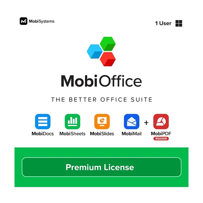 MobiOffice Premium + MobiDrive 50 GB, 1 user, 1 year, box
