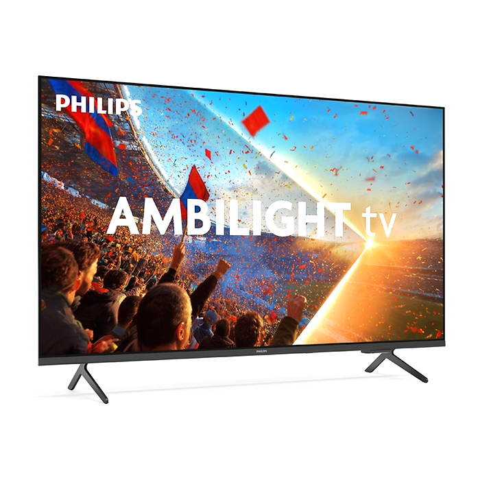 Philips 50PUS8001/12, 50" 4K UHD LED, 3840x2160p, 60Hz, DVB-T/T2/T2-HD/C/S/S2, 3 sided Ambilight, CL+2.0, Perfect Pixel UHD, HDR10, HLG, Titan OS, Dolby Atmos, 3*HDMI, 2*USB, 802.11ac, BT 5.2, Easy Link 3.0, 20W RMS, Black (тъмнейл - 2)