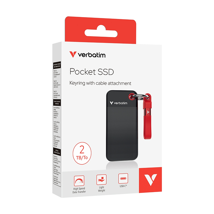 Verbatim Pocket SSD USB 3.2 Gen 2 2TB Black/Red (тъмнейл - 5)