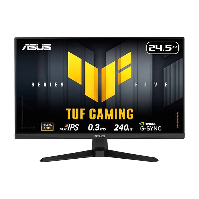 Asus TUF Gaming Series 5, VG259QM5A Gaming Monitor ,24.5-inch Full HD Fast-IPS panel, 240Hz, 0.3ms, G-SYNC® compatible AMD FreeSync™ Premium, ELMB SYNC, 99% sRGB, DisplayWidget Center, Gaming AI, Black