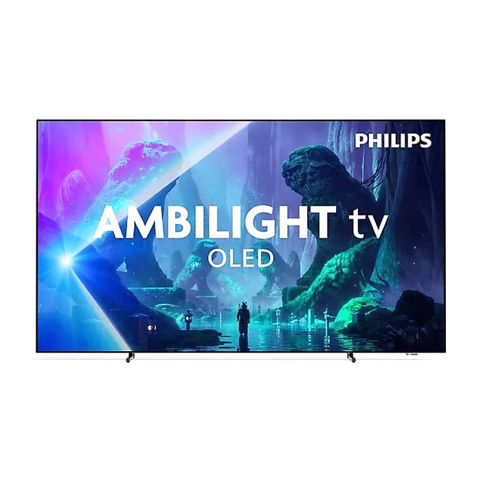 Philips 55OLED801/12, 55" 4K UHD OLED, 3840x2160, 120Hz VRR, DVB-T/T2/C/S/S2, 3 sided Ambilight, HDR10+, Titan OS, Dolby Vision, Atmos, DTS:X, P5 Perfect Picture /Al, AirPlay, BT 5.2, 4*HDMI, 2* USB, 802.11ac, 20W RMS