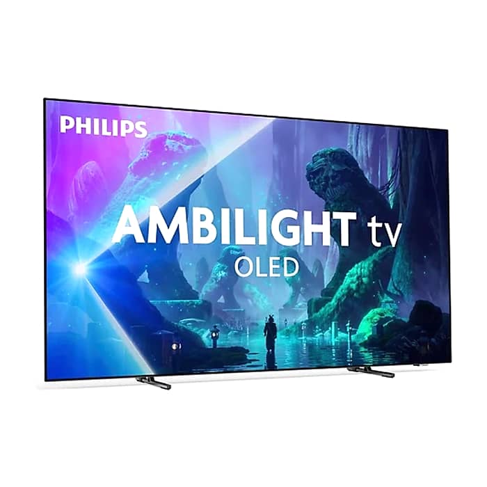 Philips 55OLED801/12, 55" 4K UHD OLED, 3840x2160, 120Hz VRR, DVB-T/T2/C/S/S2, 3 sided Ambilight, HDR10+, Titan OS, Dolby Vision, Atmos, DTS:X, P5 Perfect Picture /Al, AirPlay, BT 5.2, 4*HDMI, 2* USB, 802.11ac, 20W RMS (тъмнейл - 2)
