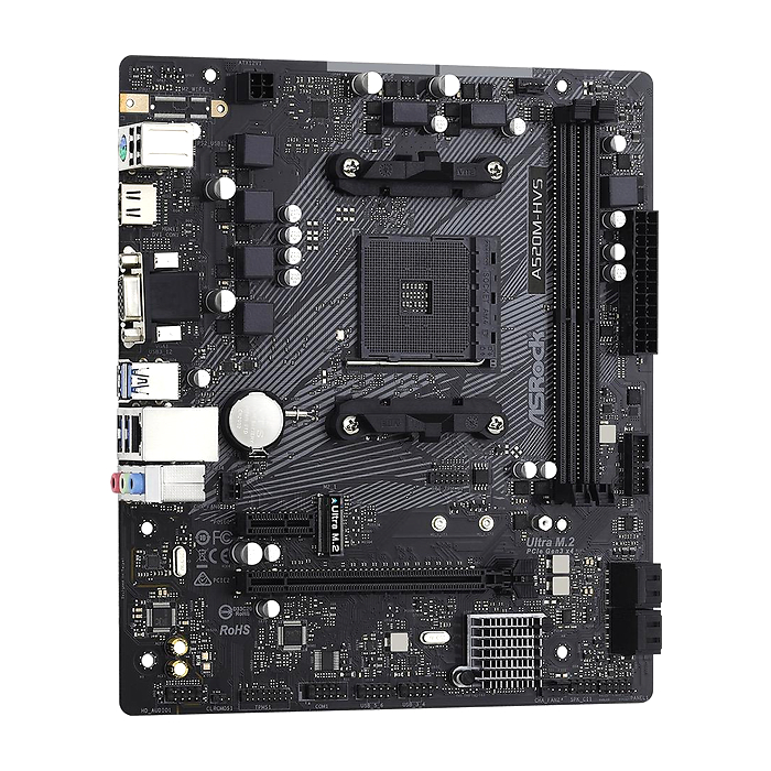 Дънна платка ASRock A520M-HVS, Socket AM4, mATX, DDR4