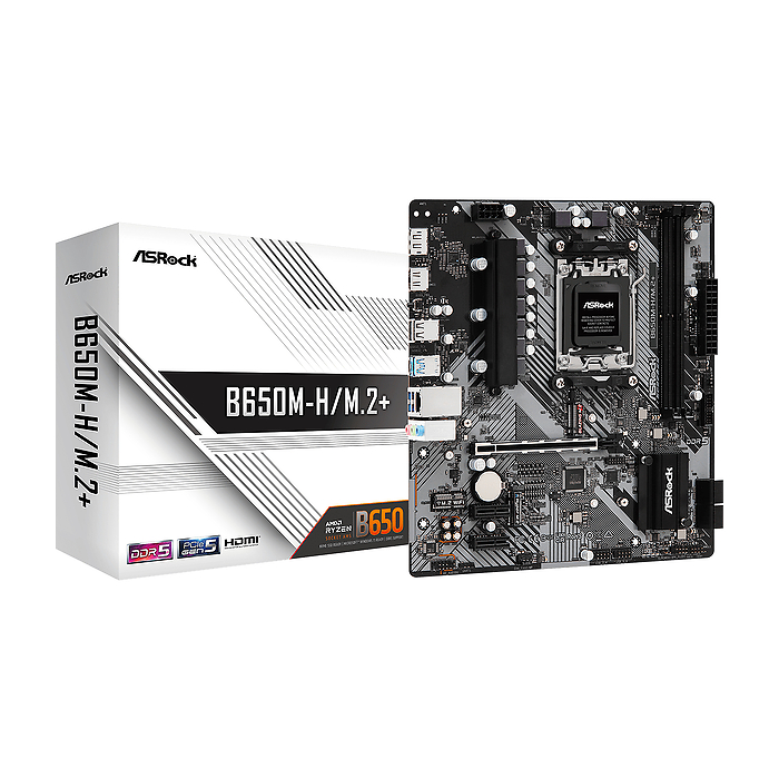 Дънна платка ASROCK B650M-H/M.2+, Socket AM5, 2xDDR5