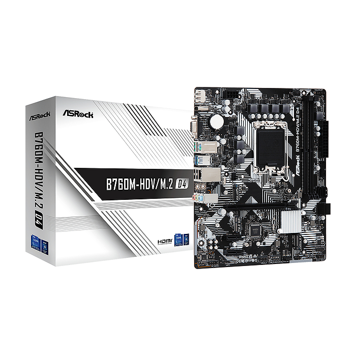 Дънна платка ASRock B760M-HDV M.2, LGA1700, ATX, DDR4