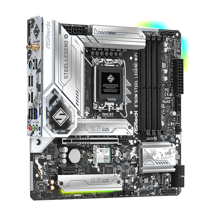 Дънна платка ASRock B760M Steel Legend WIFI DDR5, Socket 1700