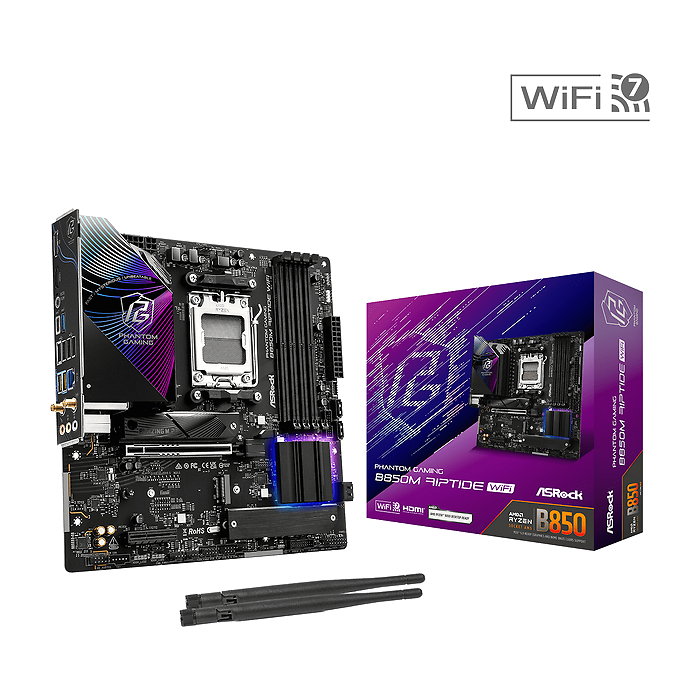 Дънна платка ASRock B850M RIPTIDE WIFI7 socket AM5, DDR5