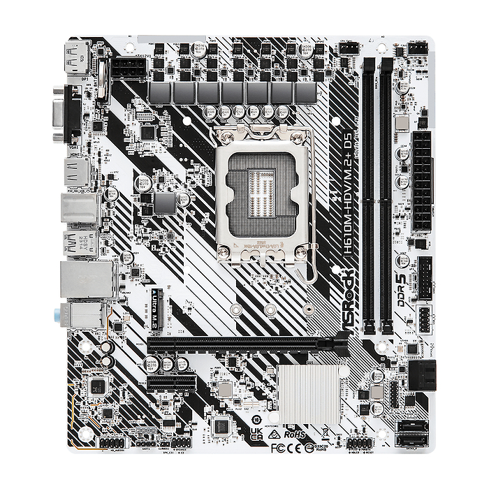 Дънна платка ASRock H610M-HDV/M.2+ D5 LGA1700, DDR5