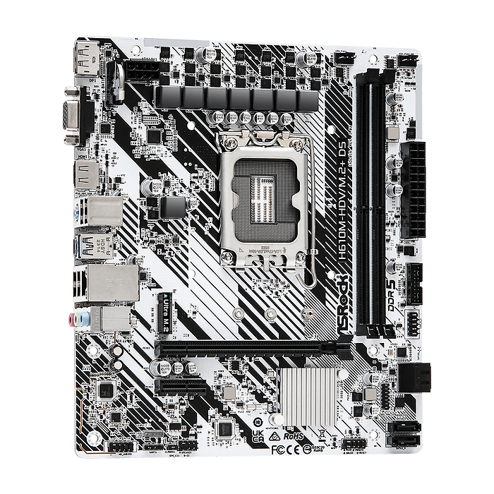 Дънна платка ASRock H610M-HDV/M.2+ D5 LGA1700, DDR5