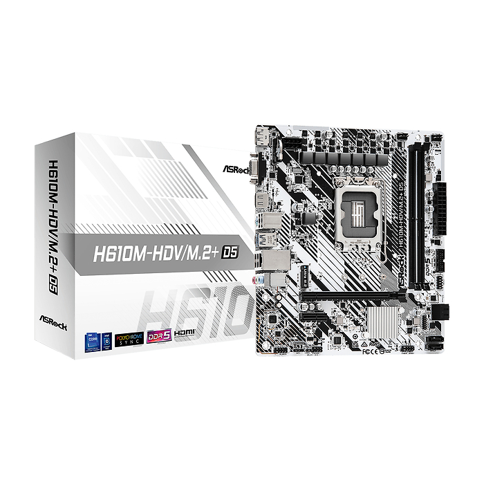 Дънна платка ASRock H610M-HDV/M.2+ D5 LGA1700, DDR5