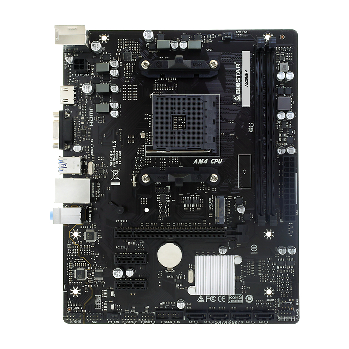 Дънна платка BIOSTAR A520MHP socket AM4, DDR4