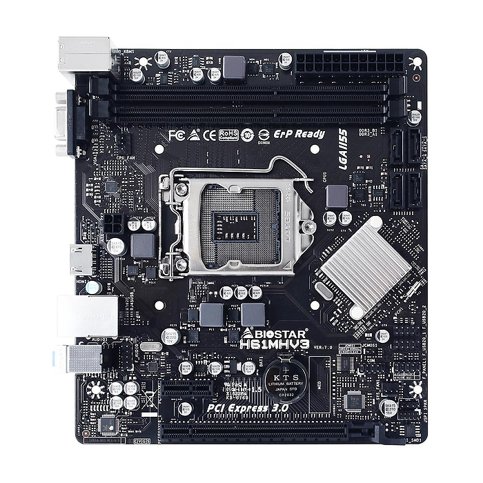 Дънна платка BIOSTAR H61MHV3, Intel H61, sock. 1155, Ver 7.0, DDR3