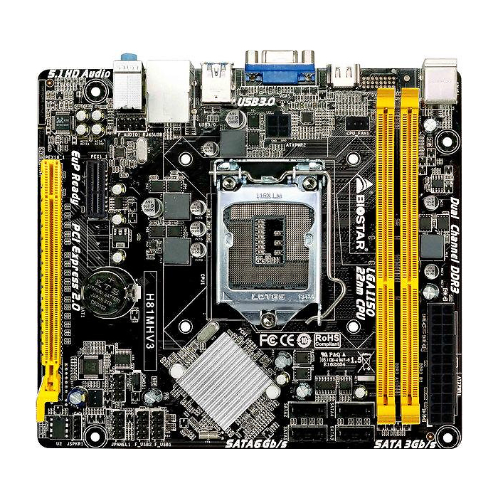 Дънна платка BIOSTAR H81MHV3, Intel H81, sock. 1150, Ver 7.3, DDR3