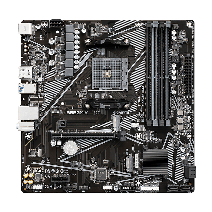 Дънна платка GIGABYTE B550M K 4 x DDR4, Socket AM4