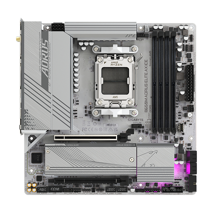 Дънна платка GIGABYTE B650M AORUS ELITE AX ICE, Socket AM5, DDR5