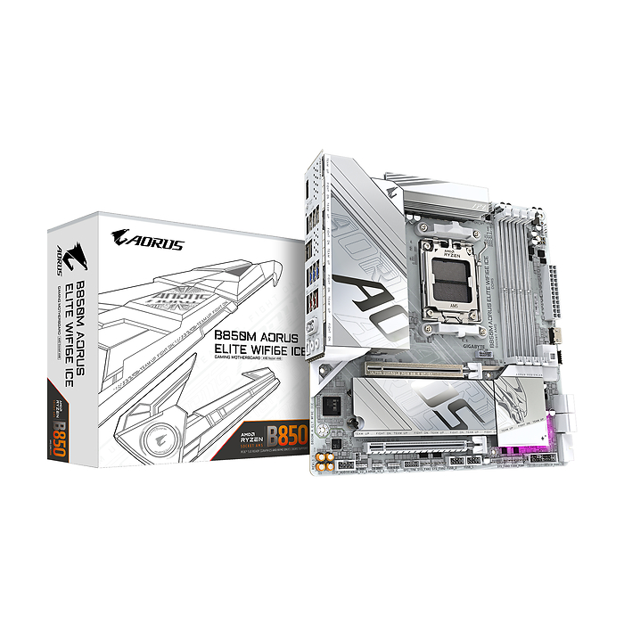 Дънна платка GIGABYTE B850M AORUS ELITE WIF6E ICE socket AM5, DDR5