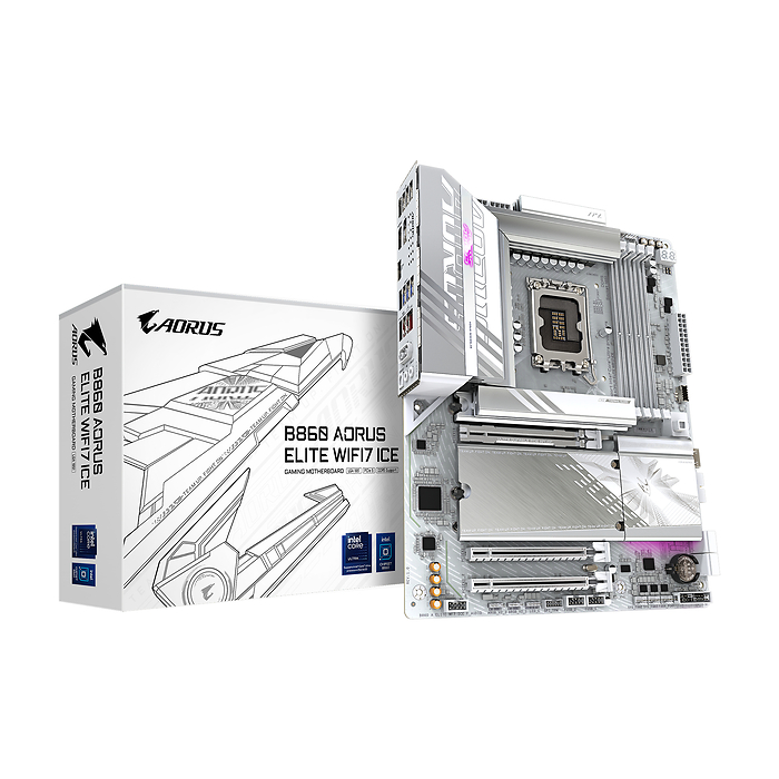 Дънна платка GIGABYTE B860 AORUS ELITE WIF 7 ICE, LGA 1851, DDR5