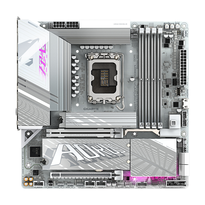 Дънна платка GIGABYTE Z890M AORUS ELITE WIFI 7 ICE, LGA 1851, DDR5