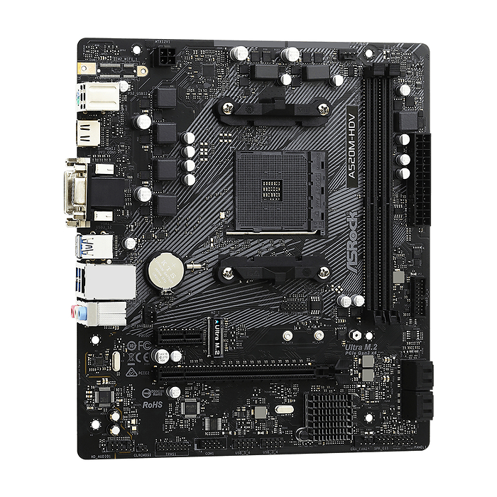 Дънна платка ASRock A520M-HDV, Socket AM4, mATX, DDR4