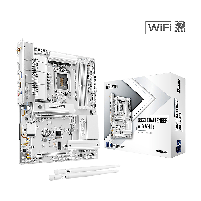 Дънна платка ASRock B860 Challenger White WIFI, LGA 1851, DDR5