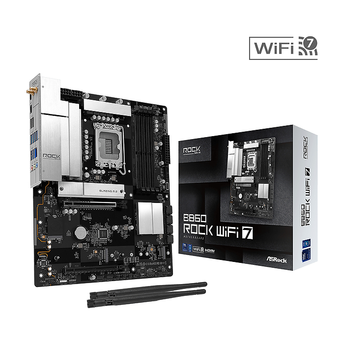 Дънна платка ASRock B860 Rock WIFI 7, LGA 1851, DDR5