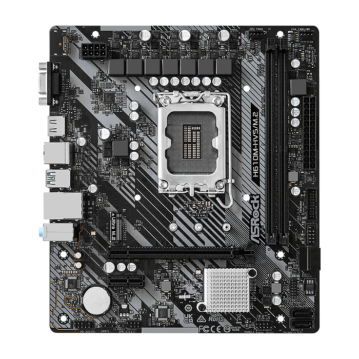 Дънна платка ASRock H610M-HVS/M.2 R2.0, LGA1700, DDR4, mATX
