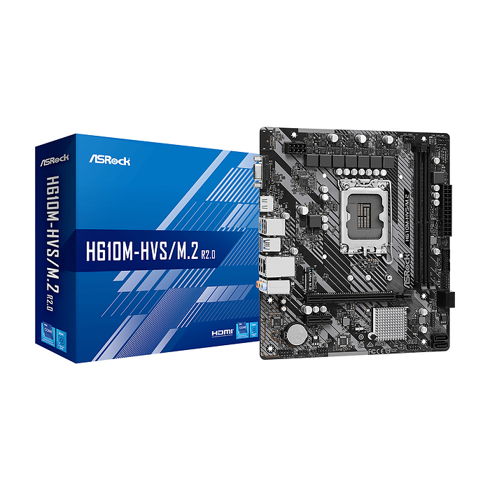 Дънна платка ASRock H610M-HVS/M.2 R2.0, LGA1700, DDR4, mATX