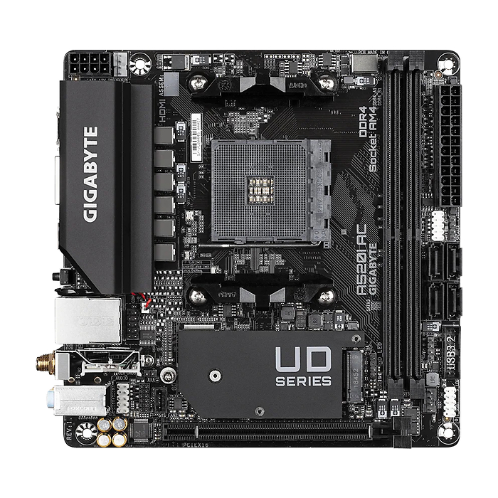 Дънна платка GIGABYTE A520I AC WIFI, Socket AM4, Mini-ITX, DDR4
