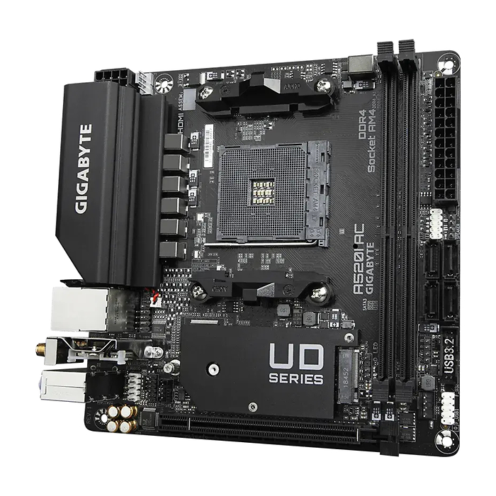 Дънна платка GIGABYTE A520I AC WIFI, Socket AM4, Mini-ITX, DDR4