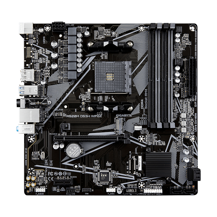 Дънна платка GIGABYTE A520M DS3H WiFi 6E, Socket AM4, DDR4