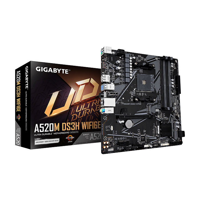 Дънна платка GIGABYTE A520M DS3H WiFi 6E, Socket AM4, DDR4