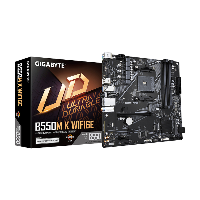 Дънна платка GIGABYTE B550M K Wi-Fi 6E, AM4, DDR4