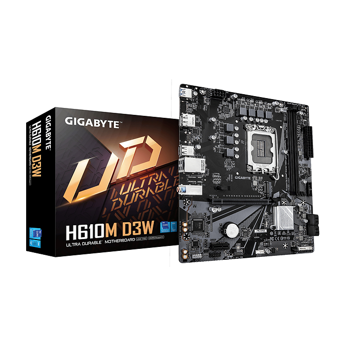 Дънна платка GIGABYTE H610M D3W Socket 1700, DDR5, Micro ATX